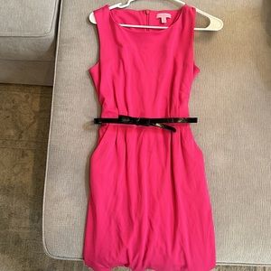 Lilly Pulitzer pink belted dress w/pockets